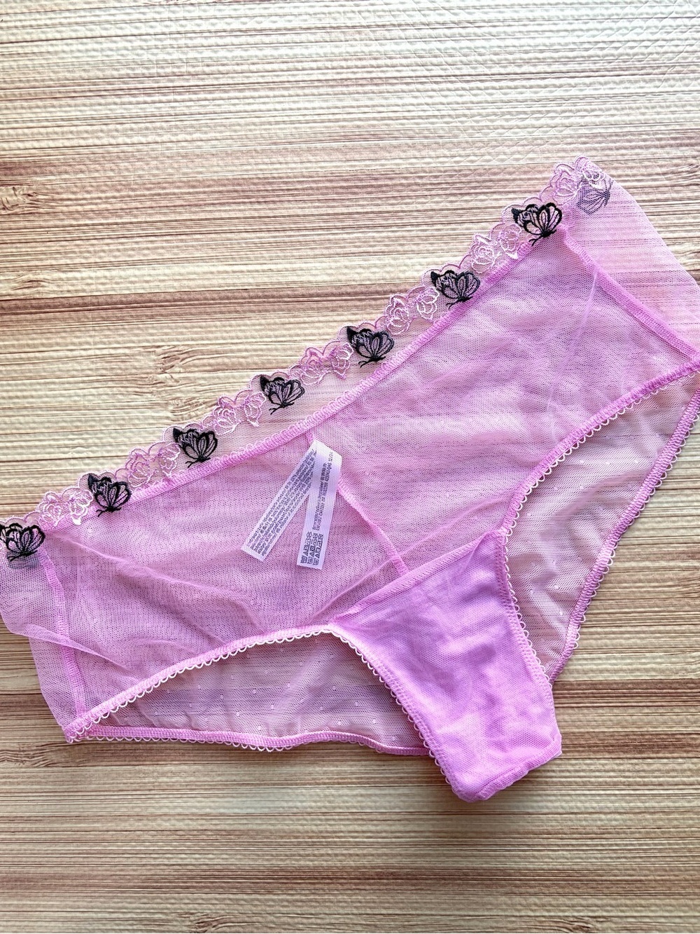 Pink Vs See thru boyshort Panty